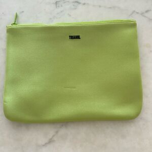 TRIANGL NEOPRENE Swim Travel or Makeup Bag LIME GREEN NEW